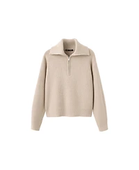 Mango Women's Contrasting Zipper Collar Sweater