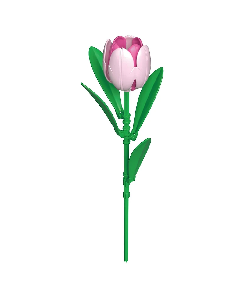 Contixo BK08 Tulip & Iris Flower Bouquet Building Set, 428-Piece Pink & Blue Floral Brick Kit with Adjustable Stems, Creative Home Decor Gift, Ages 8+