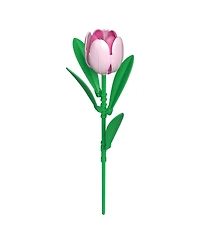Contixo BK08 Tulip & Iris Flower Bouquet Building Set, 428-Piece Pink & Blue Floral Brick Kit with Adjustable Stems, Creative Home Decor Gift, Ages 8+