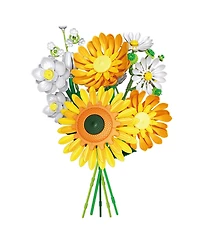 Contixo BK11 Sunflower Bouquet Building Set, 415-Piece Yellow Floral Brick Kit with Daisies, Daffodils & Adjustable Stems, Creative Home Decor Gift