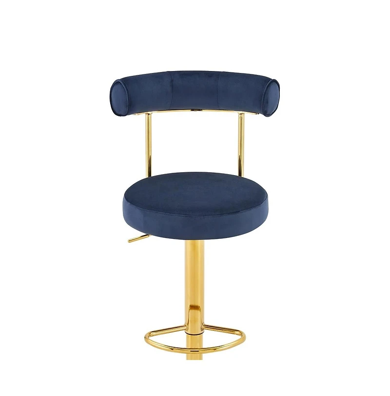 Maison Boucle Velvet Upholstered Swivel Adjustable Bar Stools Set of 2, Counter-Height Chairs with Gas Lift, Electroplated Gold Base