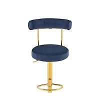 Maison Boucle Velvet Upholstered Swivel Adjustable Bar Stools Set of 2, Counter-Height Chairs with Gas Lift, Electroplated Gold Base