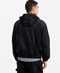 Mode of One Men's Relaxed-Fit Twill Zip-Front Hoodie, Macy's Exclusive
