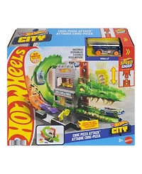 Hot Wheels 1:64 Scale City Croc Pizza Attack Playset