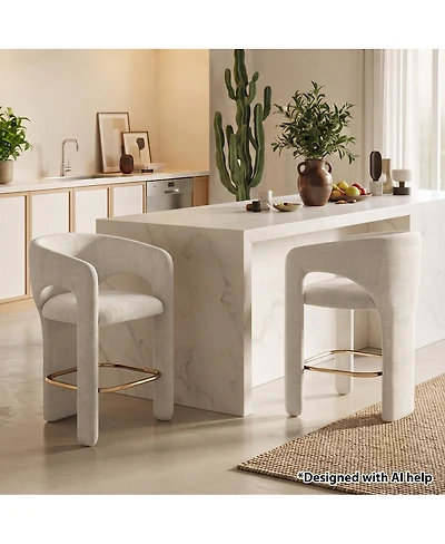 Maison Boucle Counter Height Bar Stools Set of 2