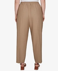 Alfred Dunner Plus Union Square Neutral Woven Short-Length Pants