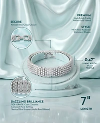 Rachel Glauber Elegant White Gold Plated Link Bracelet
