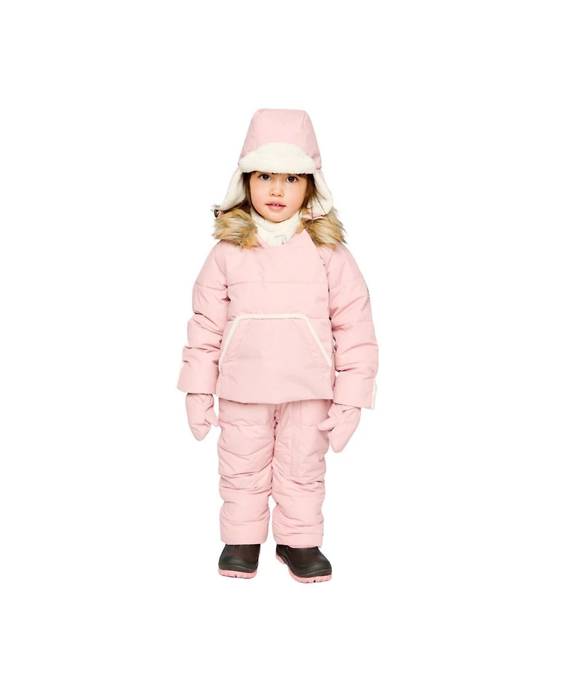Deux par Baby Girl Snug One Piece Snowsuit Adapted for Car Seats Pale Dusty