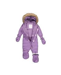 Deux par Baby Girls 6M To 24M Original One Piece Puffy Snowsuit with Removable Mittens and Boots