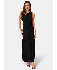 Bebe Women's One-Shoulder Tiered Maxi Dress