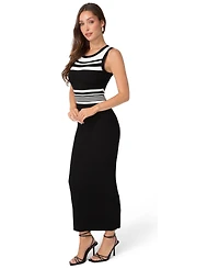 Bebe Women's Racer Stripe Bodycon Maxi Dress