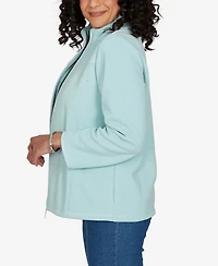Alfred Dunner Petite Classic Quilted Zip Front Knit Jacket