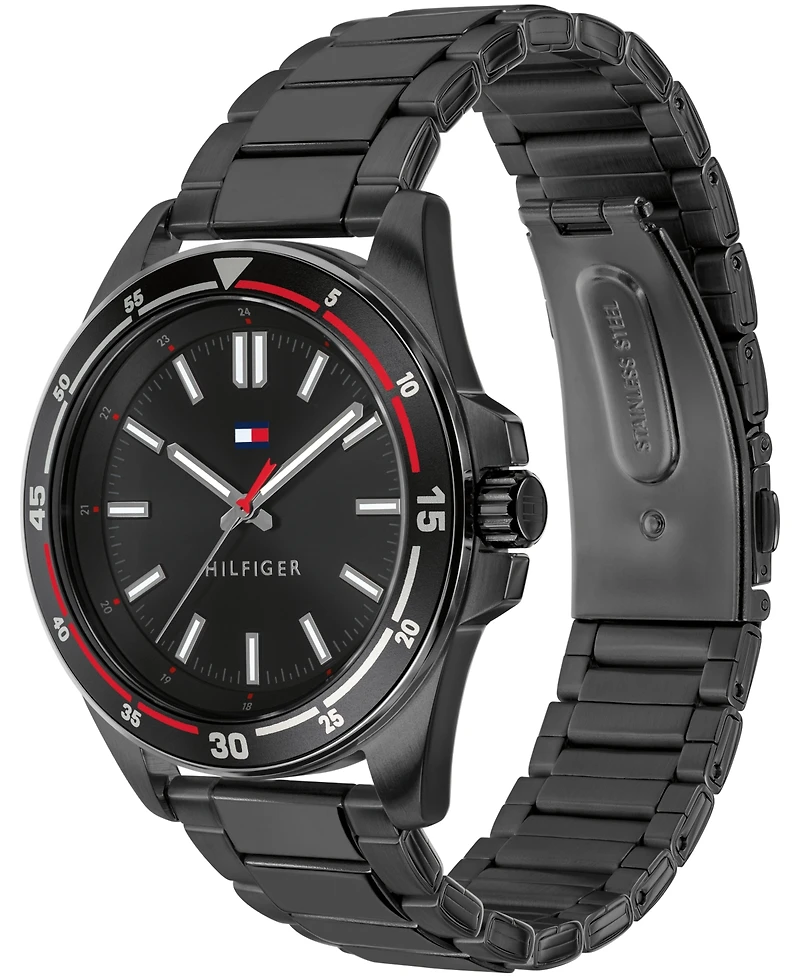 Tommy Hilfiger Men's Quartz Black Ip Stainless Steel Bracelet Watch 42mm