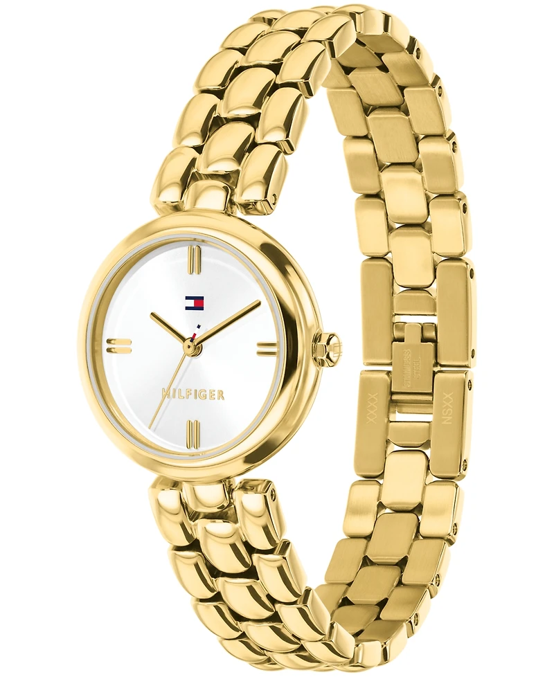 Tommy Hilfiger Women's Quartz Gold-Tone Stainless Steel Bracelet Watch 26mm