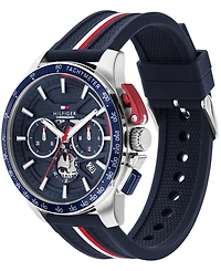 Tommy Hilfiger Men's Chronograph Navy Silicone Strap Watch 44mm
