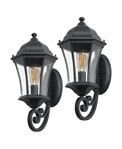 Asagikoiai 2-Pack Metal Outdoor Wall Lanterns, Waterproof Sconce Lights for Garage, Patio, Porch