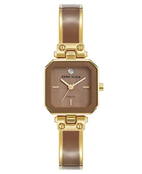Anne Klein Women's Quartz Octagonal Taupe Dial Gold-Tone Bangle Watch 24mm