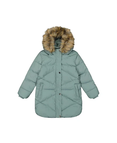 Deux par Toddler ( 2T to 5T ) Girl Long Winter Puffer Coat Sage