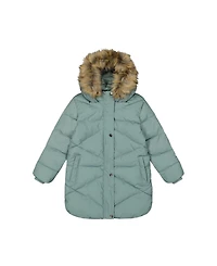 Deux par Toddler ( 2T to 5T ) Girl Long Winter Puffer Coat Sage