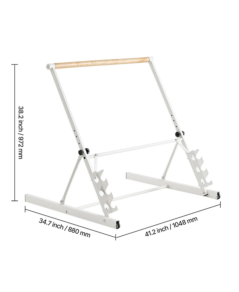 Sevorley Freestanding Ballet Barre, 3 Ft Foldable Portable Dance Stretch Bar, 4-Level Adjustable