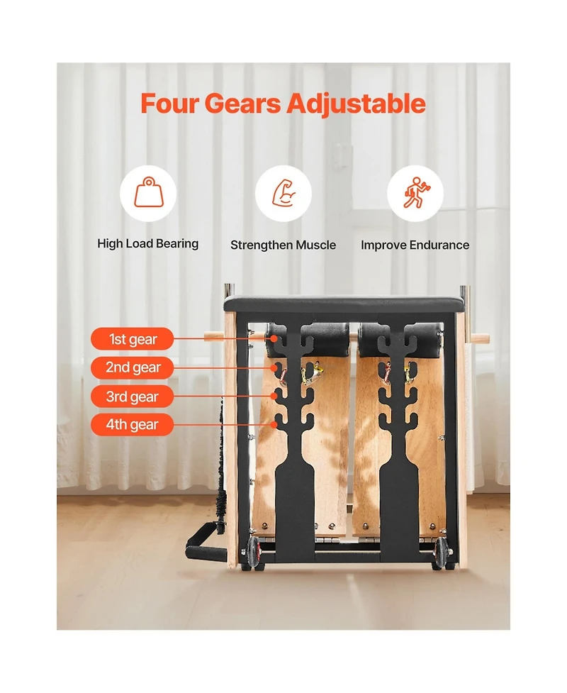 Sevorley Pilates Chair, Split-Pedal Combo Chair with Handles for Home Gym Studio
