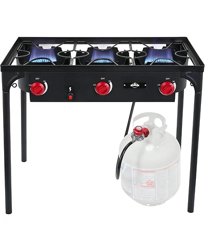 Hike Crew 3-Burner 225,000 Btu Gas Camping Stove, Portable Stove with Auto Ignition