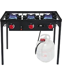 Hike Crew 3-Burner 225,000 Btu Gas Camping Stove, Portable Stove with Auto Ignition