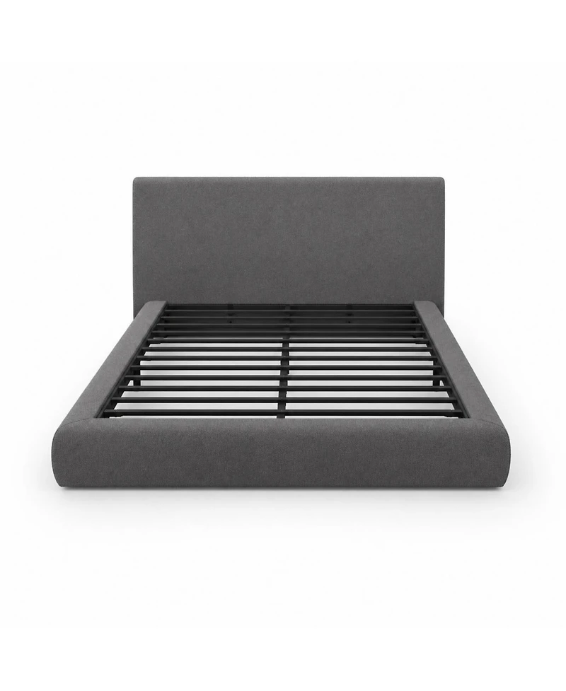 homfan Queen Size Upholstered Cloud Platform Bed Frame with Plush Headboard, No Box Spring Needed