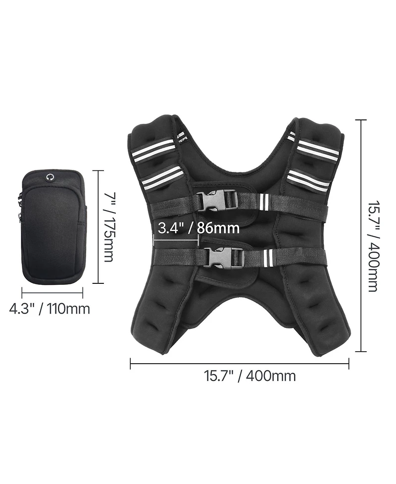 Sevorley 16 lb Weighted Vest with Reflective Stripes, Adjustable Fit for Men and Women