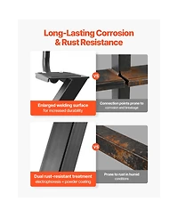 Sevorley 3-Step Boat Trailer Steps with Handrail, Carbon Steel
