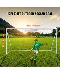Sevorley Portable Soccer Goal, 12 x 6 ft Backyard Soccer Net with Carry Bag for Kids and Adults