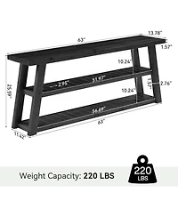Tribesigns 3-Tier Solid Wood Tv Stand, 63" Framhouse Rustic Entertainment Center for TVs Up to 70 Inches