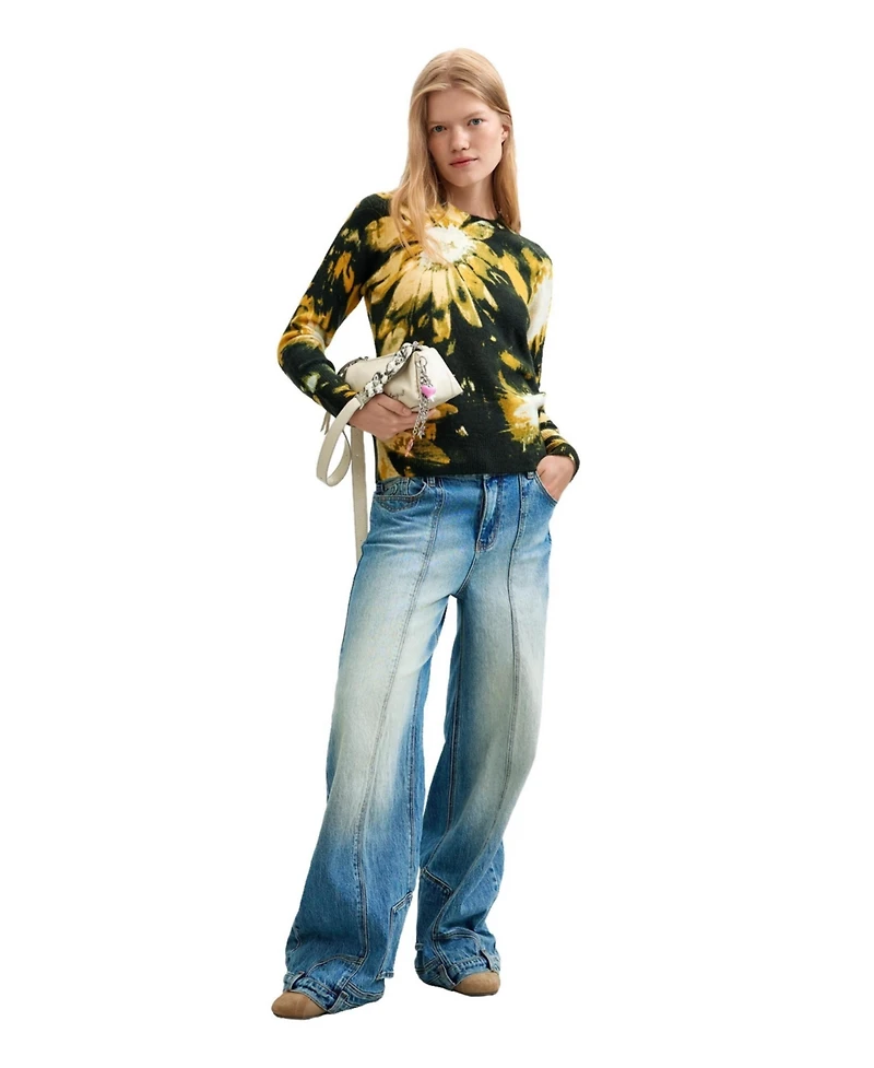 Desigual Women's Floral-Print Crew Neck Sweater