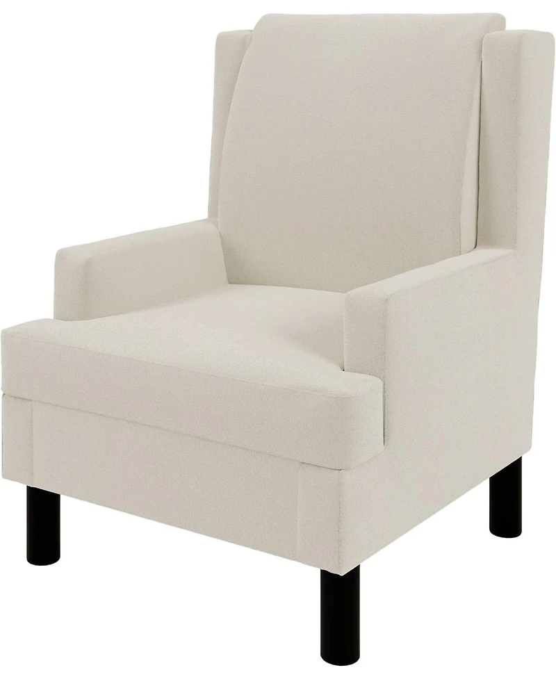 homfan Chenille Wingback Accent Chair with Lumbar Pillow, Mid-Century Modern Reading Chair