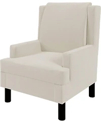 homfan Chenille Wingback Accent Chair with Lumbar Pillow, Mid-Century Modern Reading Chair