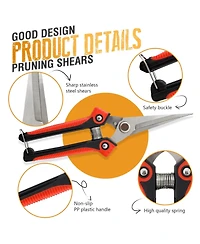Xdovet Stainless Steel Garden Pruning Shear Set Includes Curved and Straight Blade Models