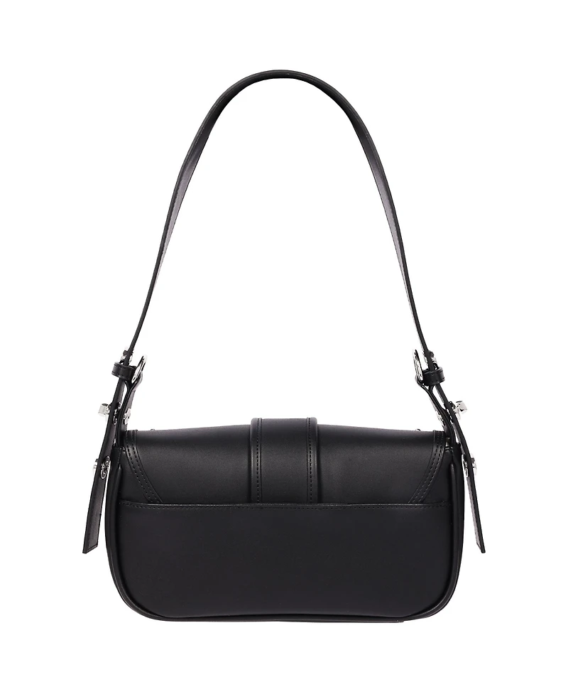 True Religion Women's Smooth Moto Studded Shoulder Bag