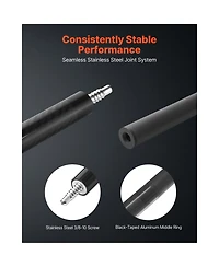 Sevorley Carbon Fiber Pool Cue Stick, 58 in 19 oz Billiard Cue with Bakelite Tip and Abs Ring for Pool Table, Bar and Home