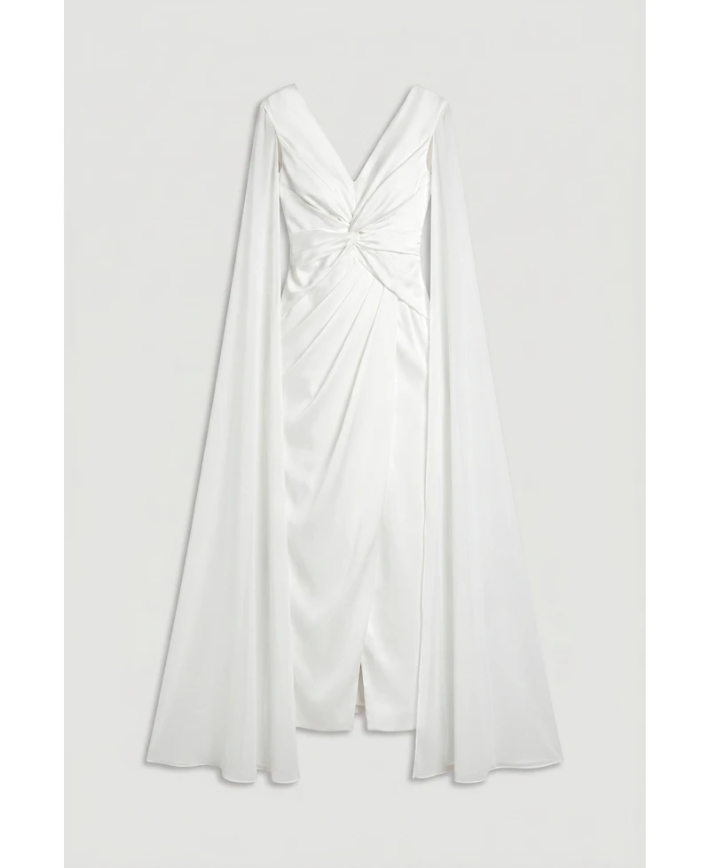 Coast Women's Cape Sleeve Satin Maxi Dress