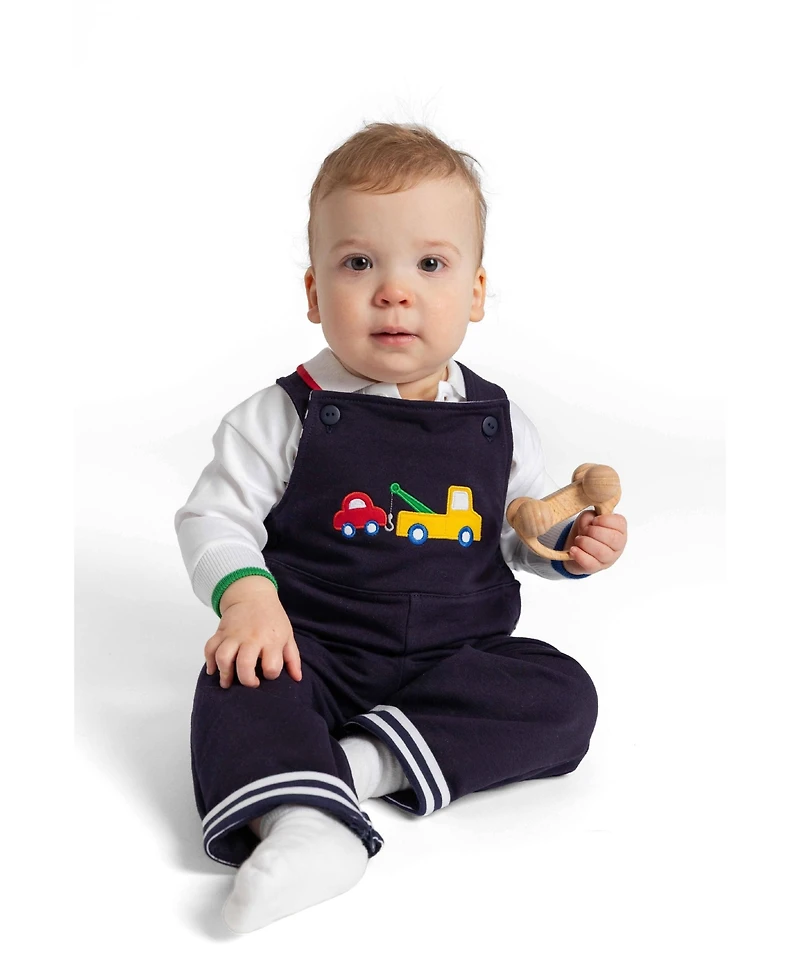 Florence Eiseman Baby Boy ( 6M to 24M ) French Terry Knit Longall With Tow Truck