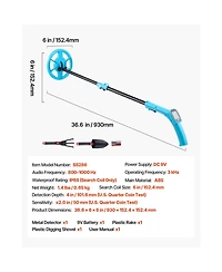 Sevorley Lightweight Metal Detector for Kids and Beginners, 6-Inch IP68 Waterproof Coil, Lcd Display, Adjustable 25.6-36.6 in Gold Detector