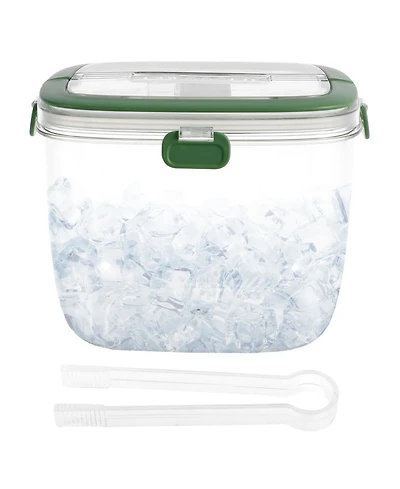 Piscifun 5L Portable Plastic Ice Bucket with Lid Tongs Handle for Party Barbeque Camping