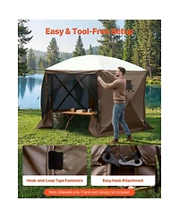 Sevorley Canopy Sidewalls 5.67 x 4.85 feet, Waterproof Tent Walls with Window, 3-Panel Set