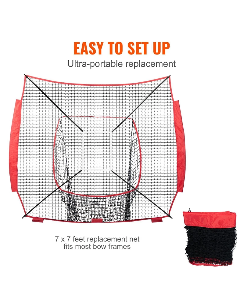 Sevorley 7x7 ft Replacement Baseball and Softball Practice Net with Strike Zone