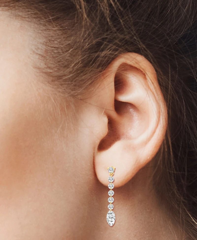 Macy's Lab-Grown Diamond Drop Earrings (2 ct. t.w.) in 14k Yellow Gold