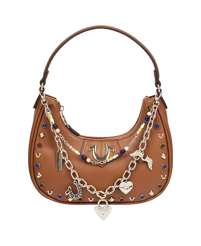True Religion Women's Chain and Studs Pu Hobo Bag