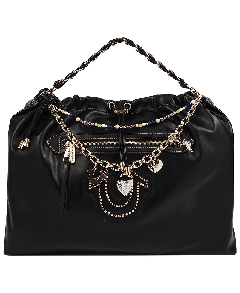 True Religion Women's Vintage Chain Soft Hobo Bag