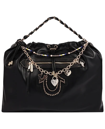 True Religion Women's Vintage Chain Soft Hobo Bag