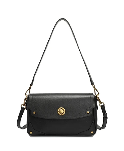 Susu Women's Mila Leather Shoulder Bag Convertible Crossbody Purse with Gold Hardware
