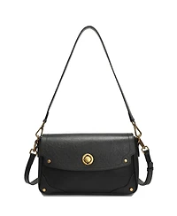 Susu Women's Mila Leather Shoulder Bag Convertible Crossbody Purse with Gold Hardware